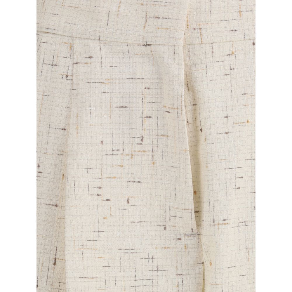 Fabiana Filippi Cream Cotton Casual Pants