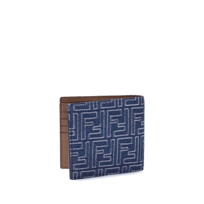 Fendi Blue Fabric Wallet
