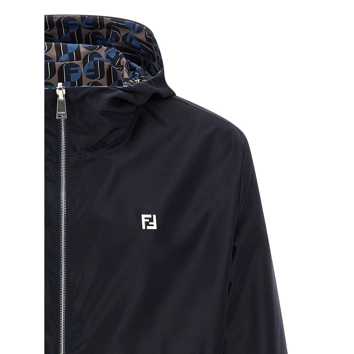 Fendi Blue Polyester Shell Jacket