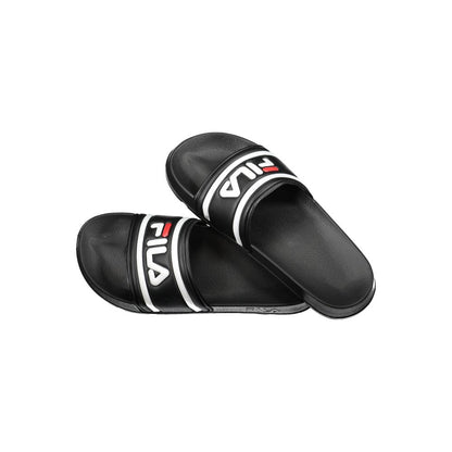 Fila Black Polyethylene Men Sandal with iconic logo and sleek design, perfect for fashion-forward comfort and streetwear style.