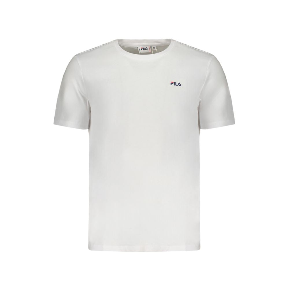 Fila White Cotton T-Shirt, short sleeve crew neck with logo, organic cotton, bi-pack, white/black print.