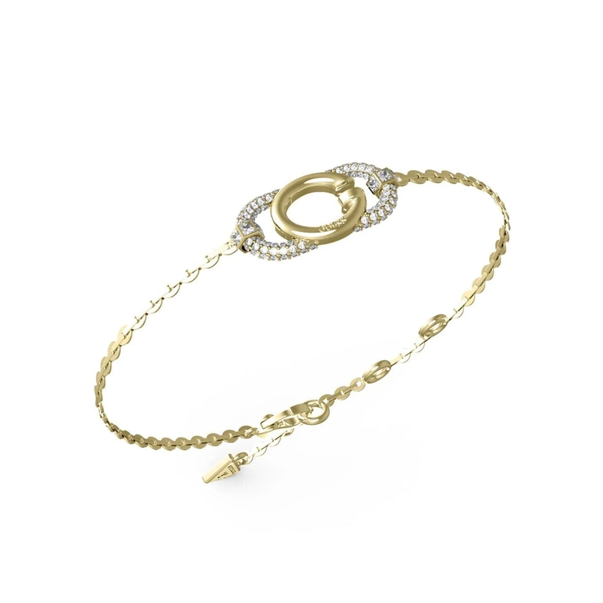 Gold bracelet from GUESS JEWELS JEWELRY Mod. JUBB04510JWYGS with delicate chain and embellished clasp.