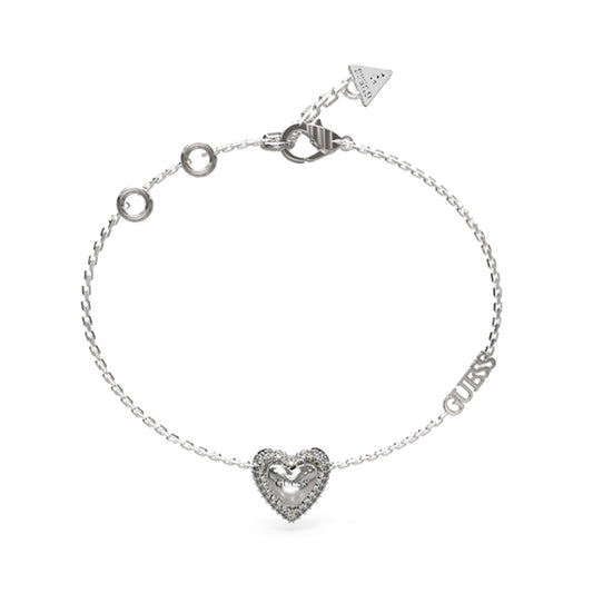GUESS JEWELS JEWELRY Mod. JUBB05022JWRHS silver heart bracelet