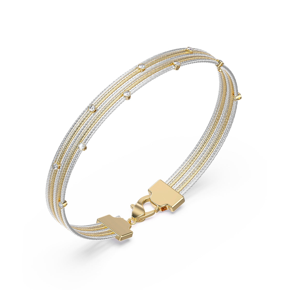 GUESS JEWELS JEWELRY Mod. JUBB05387JWYGRHS elegant bracelet with gold clasps and silver detailing