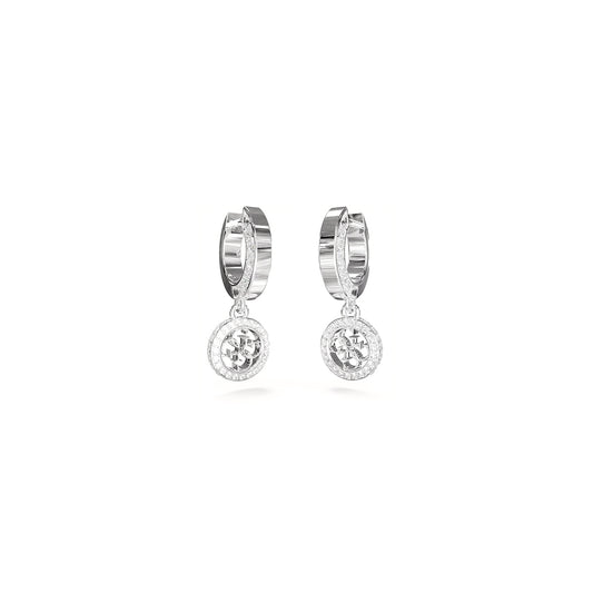 GUESS JEWELS JEWELRY Mod. JUBE04165JWRHT-U silver earrings with circular pendants