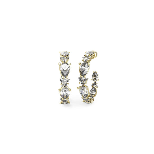 Elegant earrings featuring stones from the GUESS JEWELS JEWELRY Mod. JUBE04409JWYGT-U collection, showcasing a luxurious design.