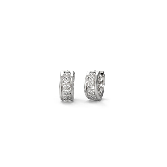 GUESS JEWELS JEWELRY Mod. JUBE04604JWRHT-U shining silver earrings with intricate design