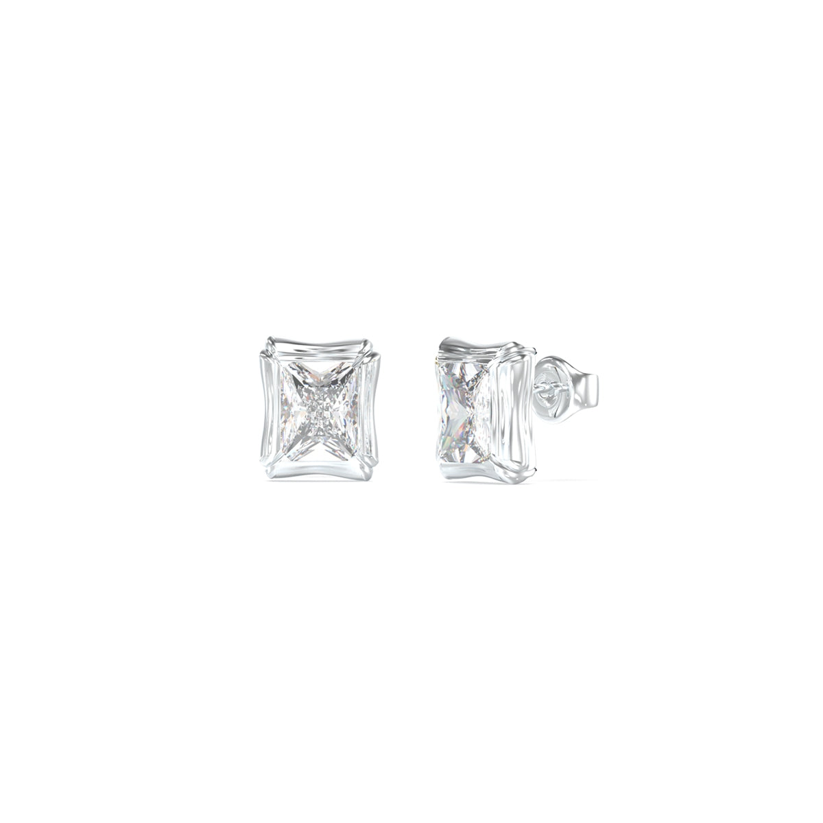 GUESS JEWELS JEWELRY Mod. JUBE05174JWRHT-U silver earrings with clear gemstones