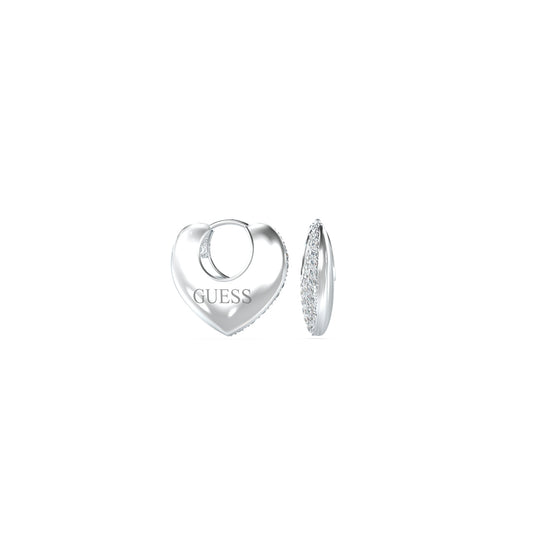GUESS JEWELS JEWELRY Mod. JUBE05207JWRHT-U silver heart-shaped earrings