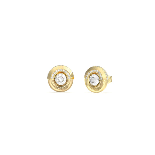 GUESS JEWELS JEWELRY Mod. JUBE05380JWYGT-U gold and diamond stud earrings