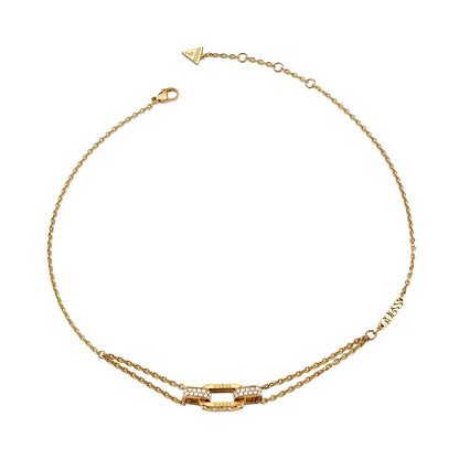 GUESS JEWELS JEWELRY Mod. JUBN04580JWYGT-U gold necklace with chain and decorative link design.
