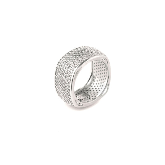 GUESS JEWELS JEWELRY Mod. JUBR04674JWRH54 silver ring with textured design