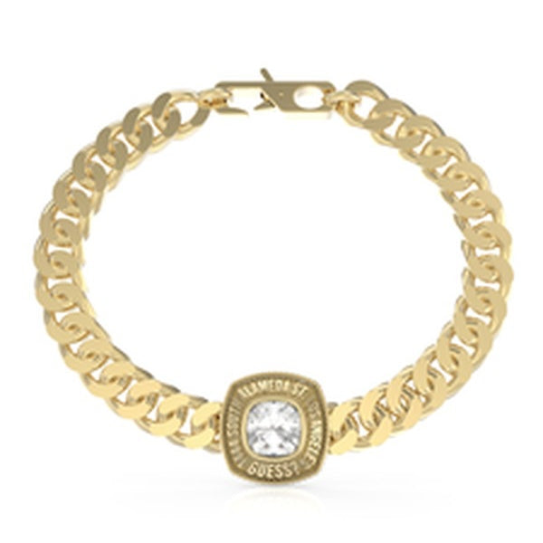GUESS JEWELS JEWELRY Mod. JUMB01373JWYGS gold bracelet with gemstone detail on chain.
