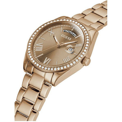 GUESS Mod. GW0307L3 lady's watch, silver 925°, quartz analog, 36mm, water-resistant 3 ATM, mineral dial, with calendar function.