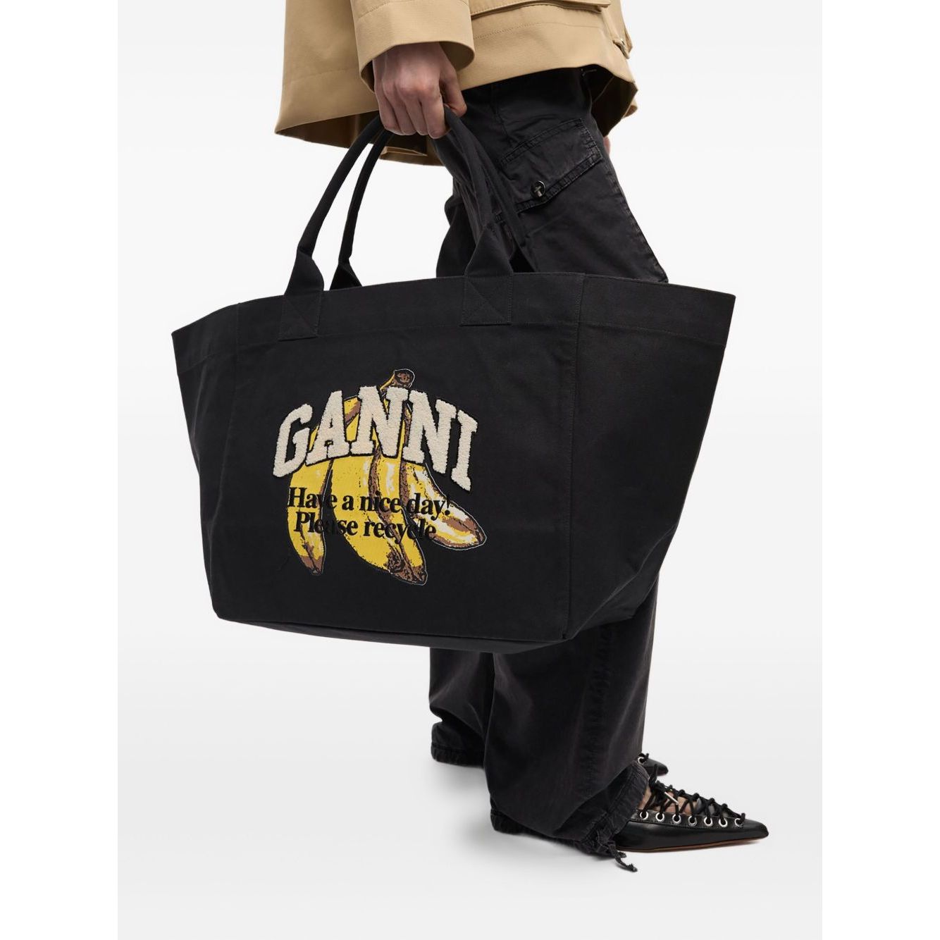 Ganni Organic cotton XXL tote bag