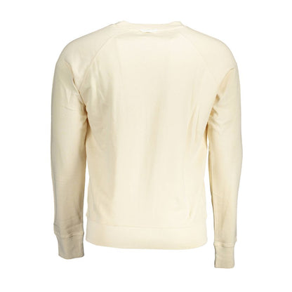 Alt Tag: Back view of Gant Beige Cotton Men's Sweater featuring long sleeves and comfortable crew neck design.