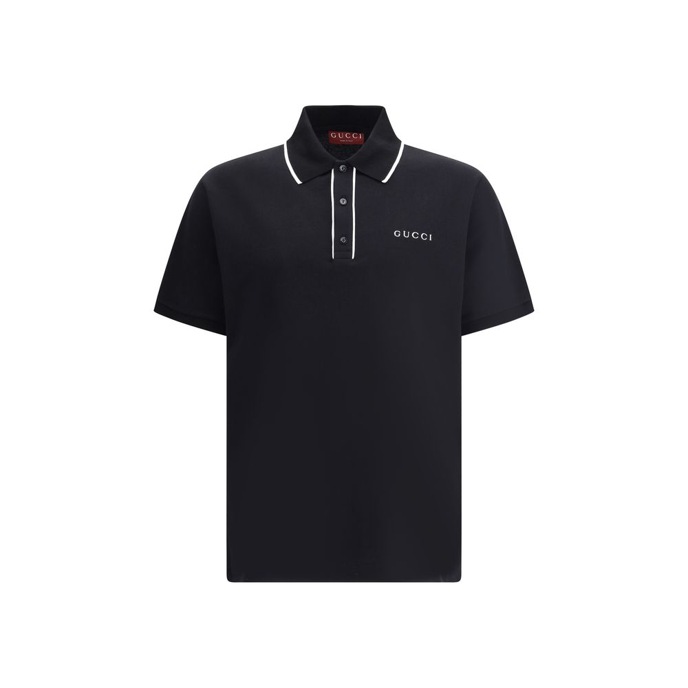 Gucci Black Cotton Polo Shirt