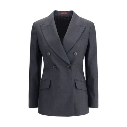 Gucci Gray Wool Clothing - Double-breasted blazer with spear lapels and flap pockets