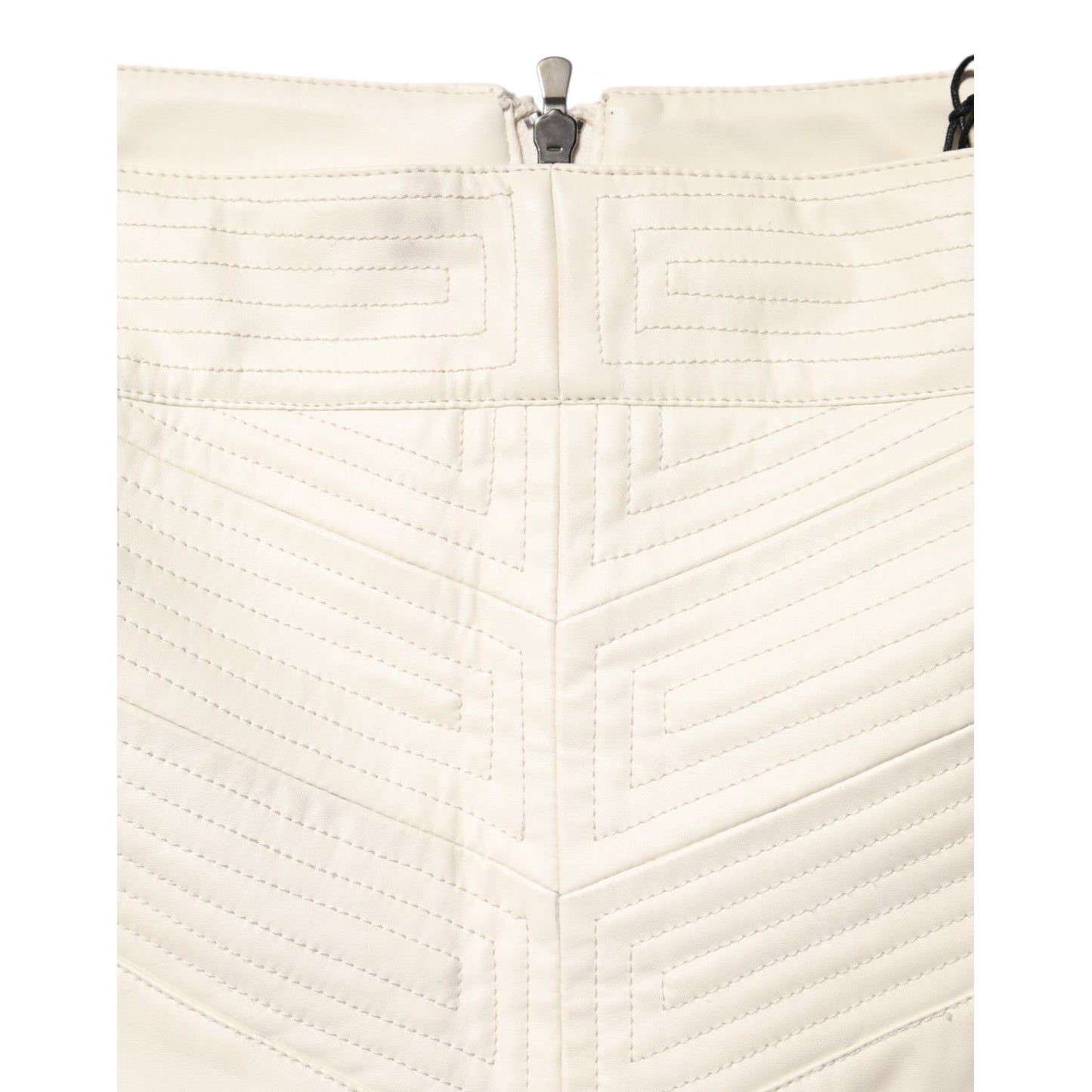 Guess Beige Faux Leather Quilted Mini High Waist Women Skirt
