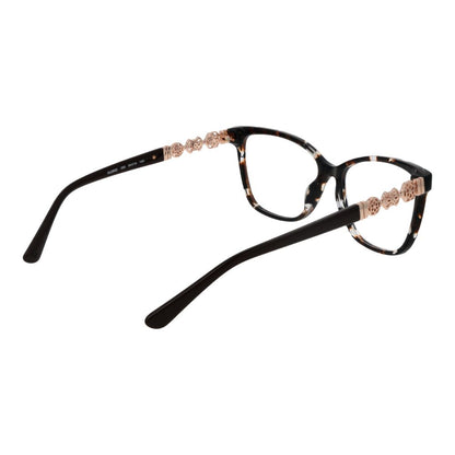 Guess Brown Acetate Glasses (Frames) with full-rim style and branded case for women, featuring brown acetate frame and demo lenses.