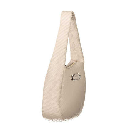 Side view of Guess Jeans Pink Polyethylene Women Handbag with textured design, emphasizing style and practicality.