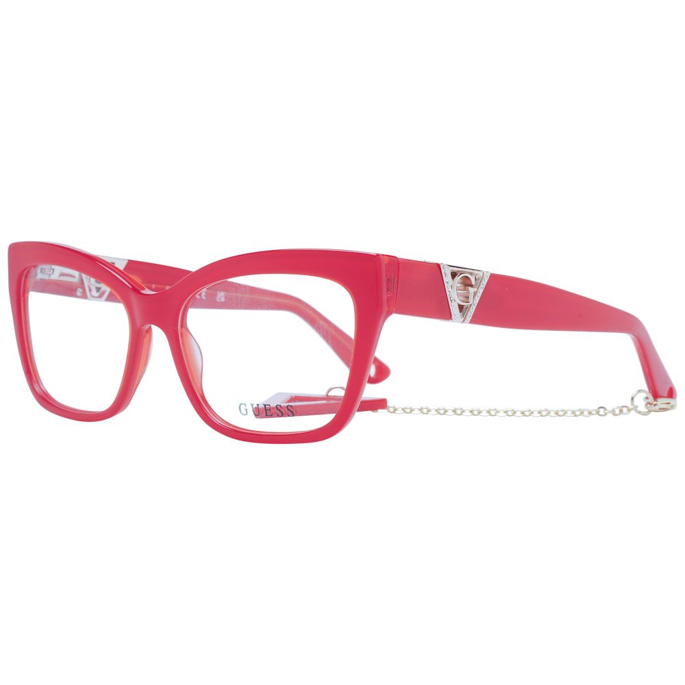 Guess Red Acetate Glasses (Frames) with full-rim cat eye style and branded case for women