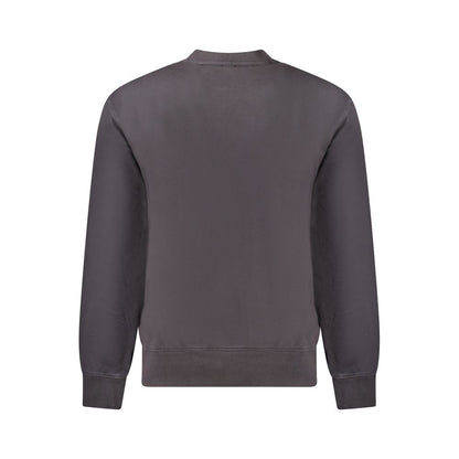 Back view of Hugo Boss Black Cotton Men Sweater showcasing sleek design with long sleeves and iconic embroidery for luxury loungewear elegance.
