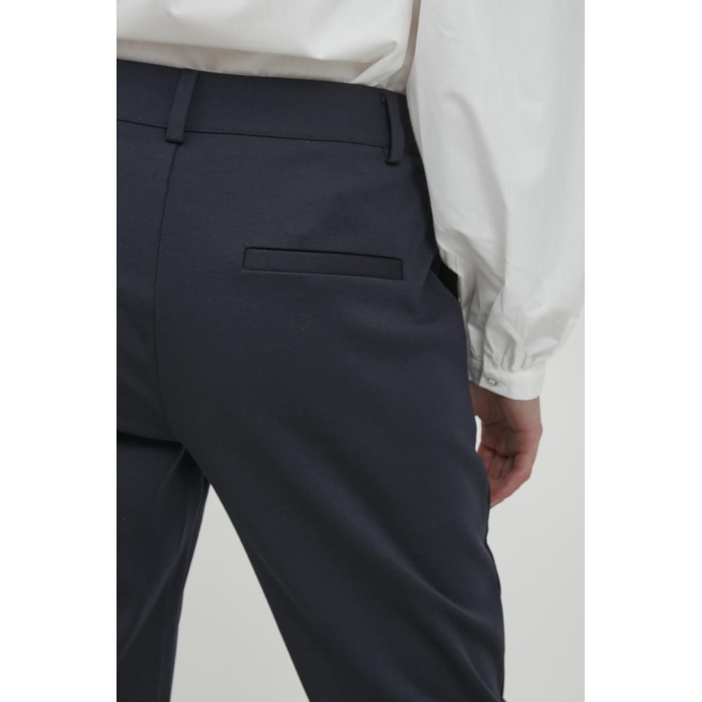 ICHI Blue Recycled Polyester Dress Pants