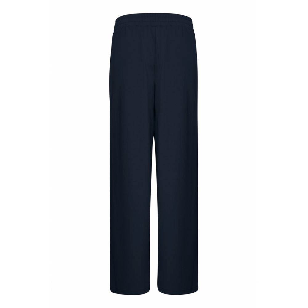 ICHI Blue Recycled Polyurethane Casual Pants
