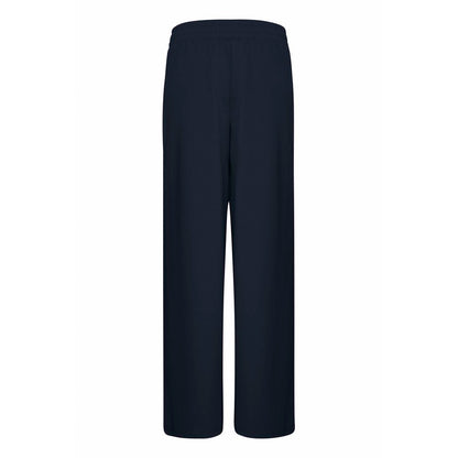 ICHI Blue Recycled Polyurethane Casual Pants