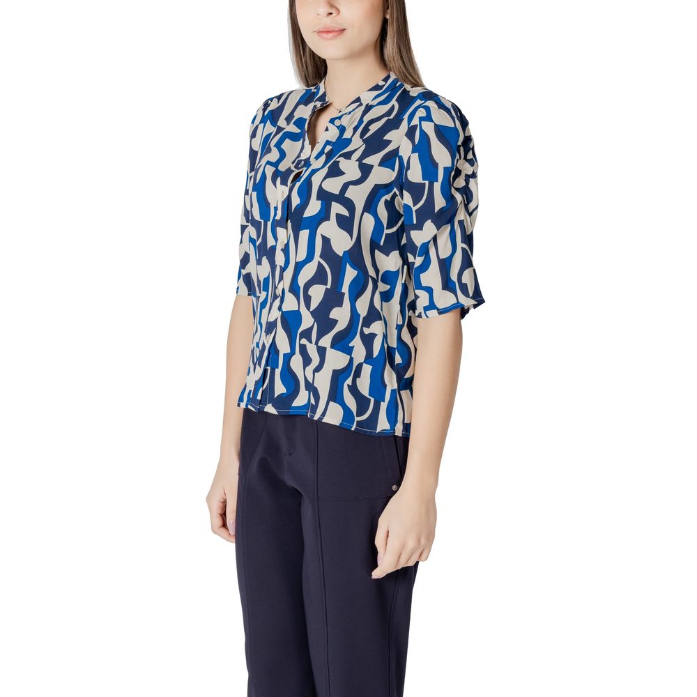 ICHI Blue Viscose Blouse
