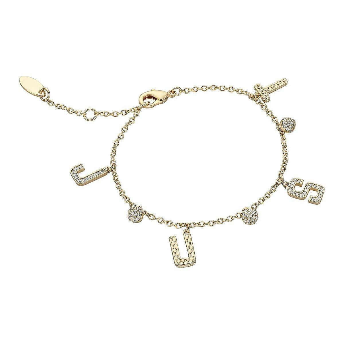 JUST CAVALLI JEWELS JEWELRY Mod. JCBR01233200 bracelet with gold chain and letter charms
