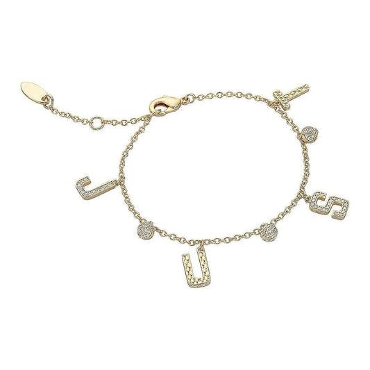 JUST CAVALLI JEWELS JEWELRY Mod. JCBR01233200 bracelet with gold chain and letter charms