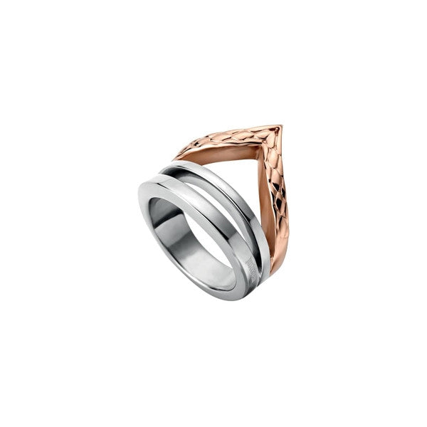 Alt Tag: JUST CAVALLI JEWELS JEWELRY Mod. JCRG00110408 stylish ring with unique two-tone design