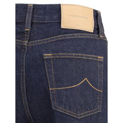 Close-up of Jacob Cohen Wide leg Jeans showcasing back pocket design and label detail.