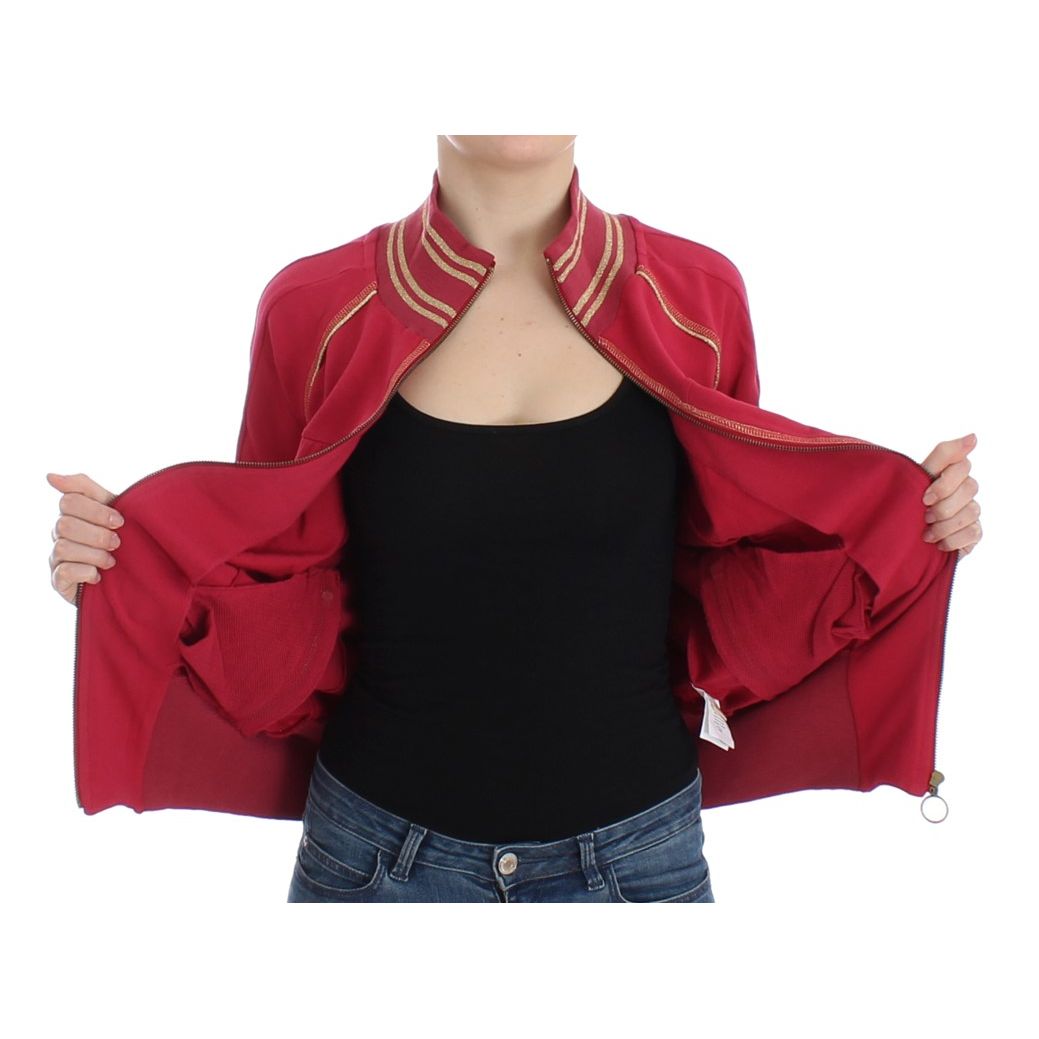 John Galliano Pink Mock Zip Cardigan Sweatshirt Sweater