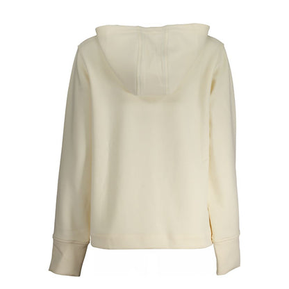 K-WAY Beige Polyester Women Hoodie back view, highlighting chic design and comfortable fabric.