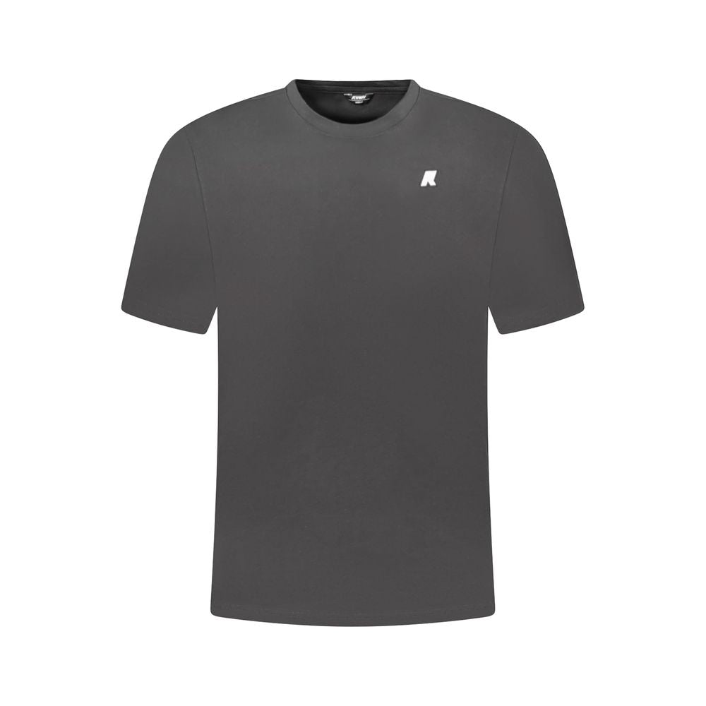 K-WAY Black Cotton Men T-Shirt, minimalistic black design with logo, chic and trendy, perfect for a modern wardrobe.