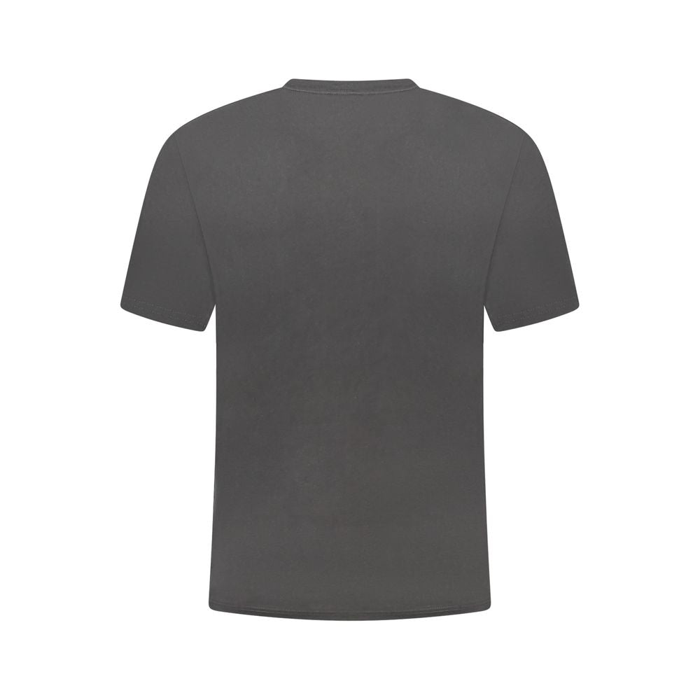 Back view of K-WAY Black Cotton Men T-Shirt showcasing minimalist design and casual elegance, made from high-quality cotton.
