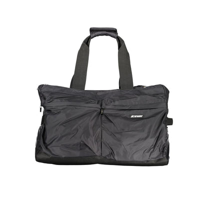 K-WAY Black Polyester Luggage And Travel bag with 2 shoulder handles, external pockets, and zip closure, featuring logo.