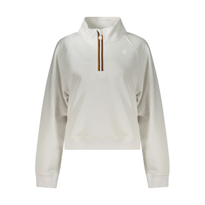 K-WAY White Polyester Women Sweater with half-zip design and contrasting details for stylish urban adventures.