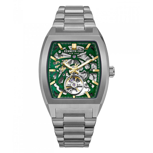 KENNETH COLE WATCHES Mod. KCWGY0077502 with green face and stainless steel band.