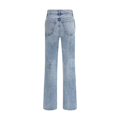 Khaite Light Blue Cotton High-Waisted Jean