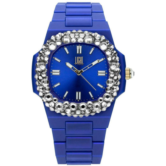LIGHT TIME Mod. VELVET NAUTILUS - Blue Clear Strass WATCHES