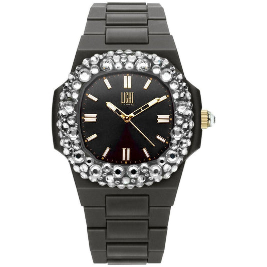 LIGHT TIME Mod. VELVET NAUTILUS - Black Clear Strass WATCHES