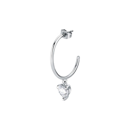 LA PETITE STORY JEWELRY Mod. LPS02AQM26 silver hoop earring with heart-shaped pendant