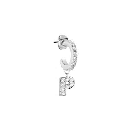 LA PETITE STORY JEWELRY Mod. LPS02ARQ71 silver earring with crystal letter 'P' charm