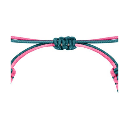 Detailed view of LA PETITE STORY JEWELRY Mod. LPS05ASF61 featuring intertwined pink and teal cords.
