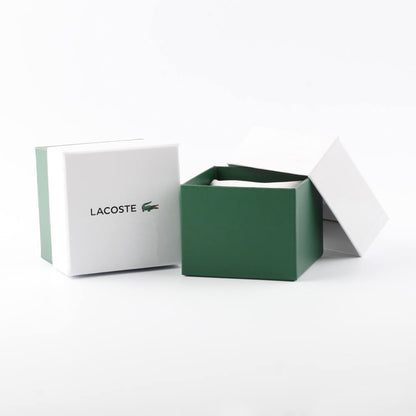 Official packaging box for LACOSTE Mod. 2011298 men's chronograph wristwatch.