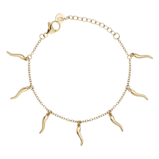 LIU-JO Mod. LJ2868 gold bracelet with decorative charms on a chain